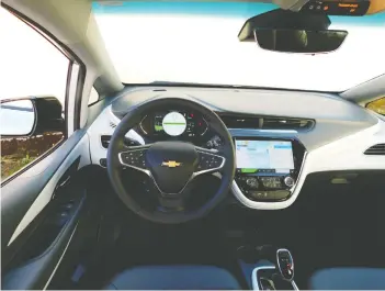  ??  ?? The only big change to the 2020 Bolt’s interior is the optional rear camera mirror.