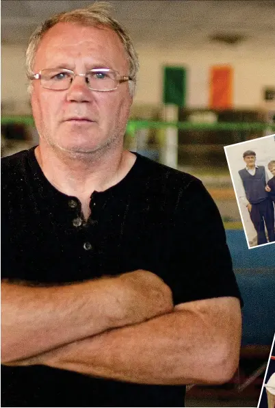  ??  ?? IRISH PRIDE: Seán Mannion in Boston and (above) with his National Championsh­ip belt, (left) at home with family in Rosmuc, (below) entering the ring to fight Mike McCallum and (bottom) in his corner