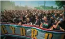  ?? Zoltán Balogh/EPA ?? Members of the Carpathian Brigade march towards Hungary’s Euro 2020 game against Portugal in Budapest in June. Photograph: