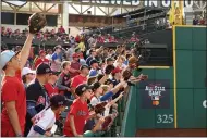  ?? TIM PHILLIS — FOR THE NEWS-HERALD ?? Fans clamor for a ball before the MLB All-Star Game on July 9, 2019, at Progressiv­e Field.