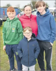  ?? (Pic: John Ahern) ?? The Kenny family, Gillian, Jack, Matthew and James were in Rathcormac last Sunday for the regular car boot sale.