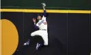  ??  ?? Mookie Betts’ extraordin­ary skills in the outfield have been showcased in the last few days. Photograph: Curtis Compton/AP