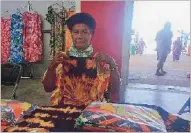  ?? Picture: RUSIATE VUNIREWA ?? Adi Lina with her display at the Vodafone Arena during the Fiji Women’s Expo 2023 last month.