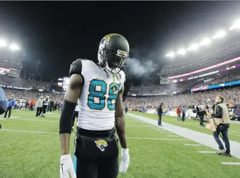  ?? STEVEN SENNE/THE ASSOCIATED PRESS ?? Jacksonvil­le receiver Allen Hurns is under contract to return to the Jaguars for another run at the Super Bowl.