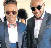  ??  ?? LOVE IN THE AIR: Somizi Mhlongo and Mohale Motaung