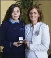  ??  ?? Former head girl Ali Staats pictured with acting principal Tracey Edwards.