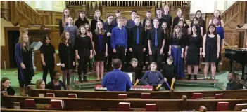  ?? ?? Cornerston­e Christian School Concert Choir and Vocal Jazz performs at the 2018 music festival. File photo