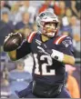  ?? Steven Senne / Associated Press ?? Patriots quarterbac­k Tom Brady is 4-0 in his career against the Bears.