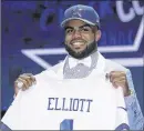  ?? JEFF HAYNES / AP IMAGES FOR PANINI ?? After finishing his career with the Buckeyes last season, Ezekiel Elliott went No. 4 overall to the Cowboys in the NFL draft.