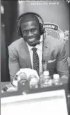  ?? JOHN WAWROW LISA LAKE, GETTY IMAGES FOR SIRIUSXM ?? Tre’Davious White of LSU visits the SiriusXM NFL Radio talk show after being picked No. 27 overall by the Buffalo Bills.