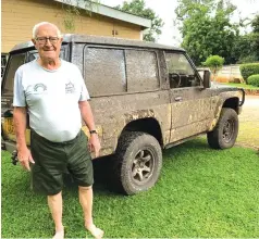  ?? ?? AGE IS NOTHING BUT A NUMBER . . . Octogenari­an Mike Gill, who is 86, will be entering a “STUBBY”, a Nissan short wheel base with diff locks front and back at this Saturday’s 4x4 Mud Festival at Donnybrook Park Raceway in Harare