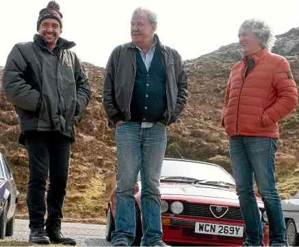  ??  ?? Some people say that Richard Hammond, left, and James May, right, are the perfect driving companions to keep Jeremy Clarkson on track.