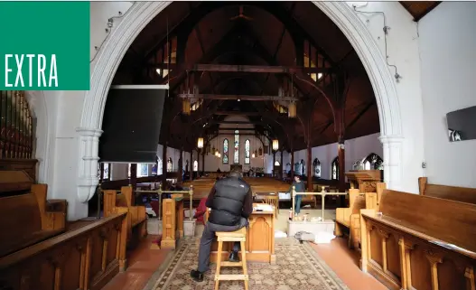  ?? ALLEN McINNIS ?? David Chapman, director of the Open Door, at his desk at St. Stephen’s Church: “I see what we’re doing as something the church has always aspired to do, which is look after people in the real and challengin­g situations they find themselves in.” Unlike most other shelters, the Open Door accepts clients even if they are intoxicate­d or acting erraticall­y.