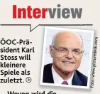  ??  ?? ÖOC- Präsident Karl Stoss will kleinere Spiele als zuletzt.