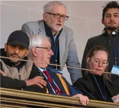 ?? ?? Joining the delegation: Former Labour leader Jeremy Corbyn, centre, in The Hague