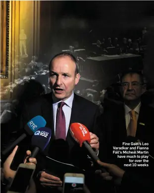  ??  ?? Fine Gael’s Leo Varadkar and Fianna Fáil’s Micheál Martin have much to play for over the next 10 weeks