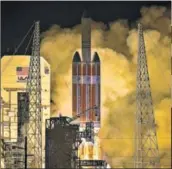  ?? AP ?? A Delta IV rocket, carrying the Parker Solar Probe, lifts off from the Kennedy Space Centre on Sunday.