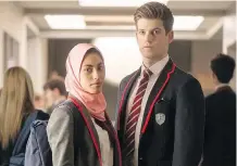  ?? NETFLIX ?? Mina El Hammani stars as Nadia, a studious and reserved girl who attracts the attention of the popular arrogant Guzmán (played by Miguel Bernardeau), in the new Spanish-language Netflix series Élite.