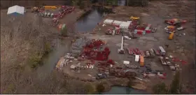  ?? PROVIDED MID-HUDSON GROUP OF THE SIERRA CLUB ATLANTIC CHAPTER ?? This aerial photo of the property at 850 Route 28 in the town of Kingston, N.Y., taken in April, shows Crane Company equipment being stored at the site.