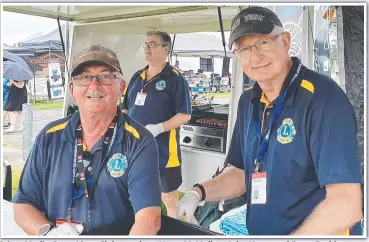  ?? Picture: Supplied ?? Cairns Marlin Coast Lions Club members Norm McMullen, John Naess and Peter Budd at a Bunnings sausage sizzle.