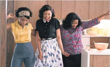  ?? Picture / Hopper Stone, SMPSP; Twentieth Century Fox ?? Janelle Monae (left), Taraji P. Henson and Octavia Spencer star in Hidden Figures, about working at Nasa during the height of the space race.