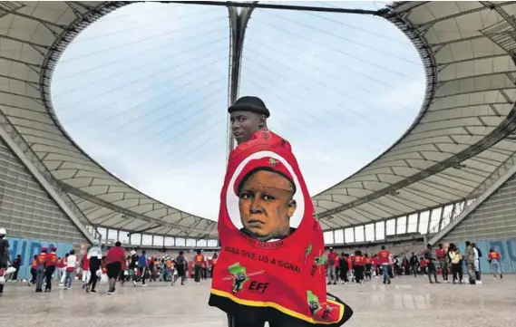  ?? Photo: Leon Sadiki/getty ?? Fighting talk: The Economic Freedom Fighters launched the party’s manifesto in Durban before the yet-undated elections.