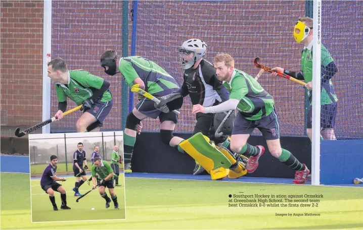  ?? Images by Angus Matheson ?? Southport Hockey in ation against Ormskirk at Greenbank High School. The second team beat Ormskirk 8-0 whilst the firsts drew 2-2