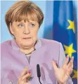  ?? FOTO: DPA ?? Bundeskanz­lerin Angela Merkel (CDU) äußerte sich bislang eher verhalten zu Donald Trump.