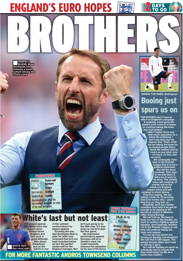  ??  ?? ■ PERFECT BLEND: Boss Southgate has fostered a great culture among the Three Lions