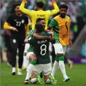  ?? (Photo Maxppp) ?? Les Saoudiens d’Hervé Renard avaient notamment battu l’Argentine, future championne du monde, au début de la Coupe du monde.