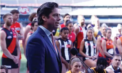  ?? Photograph: Darrian Traynor/Getty Images ?? AFL chief executive Gillon Mclachlan. The AFL signed a five-year sponsorshi­p deal with Crypto.com earlier this year.