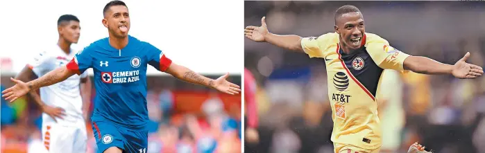  ??  ?? Elías Hernández y Andrés Ibargüen son los mejores anotadores de Cruz Azul y América en el estadio Azteca