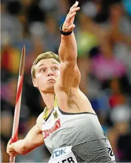  ?? Foto: dpa ?? Der Jenaer Thomas Röhler hofft bei der Heim-EM in Berlin auf eine Medaille.