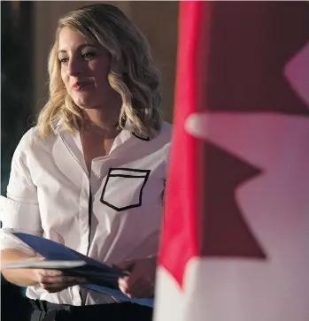  ?? ADRIAN WYLD/THE CANADIAN PRESS ?? Heritage Minister Melanie Joly on Thursday announced funds for the broadcast system and policies to promote Canadian content.