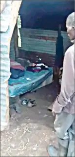  ?? (Courtesy pic) ?? Makhasane Vilakati, who is asking for help from the nation. RIGHT: The inside of the shack.