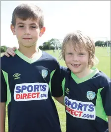  ??  ?? At football camp at East Meath United last week were Sam Brady and Charlie Greene.