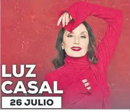 ?? ?? La cantante estará en Chiclana el 26 de julio.