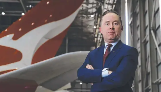  ??  ?? Qantas chief executive Alan Joyce’s salary dropped by 83 per cent following three months of no pay due to the COVID crisis. Picture: David Swift