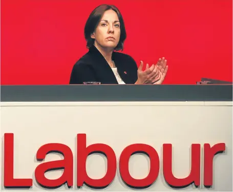  ?? Picture: PA. ?? Kezia Dugdale on the platform at the Scottish Labour Party conference in Perth.
