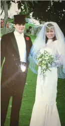  ??  ?? Dapper couple: Sallyanne and Derry Clarke on their wedding day