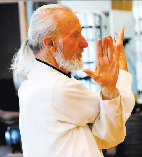  ?? Michael Quine ?? Las Vegas Review-journal @Vegas88s Tai chi instructor Laurence Berkley works with solo clients and small groups at a Summerlin gym. He’s been doing the martial art since the 1960s.