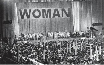  ?? Houston Chronicle file ?? Thousands of U.S. women convened in Houston for the 1977 National Women’s Conference. Activist and archivist Martha Cotera, who organized the Texas Latinas delegation then, spoke at this year’s conference.