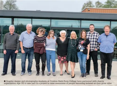  ??  ?? Graphic design and photograph­y students at Cronton Sixth Form College have partnered with charity organisati­on Age UK to take part in a project to raise awareness of people becoming isolated as they grow older