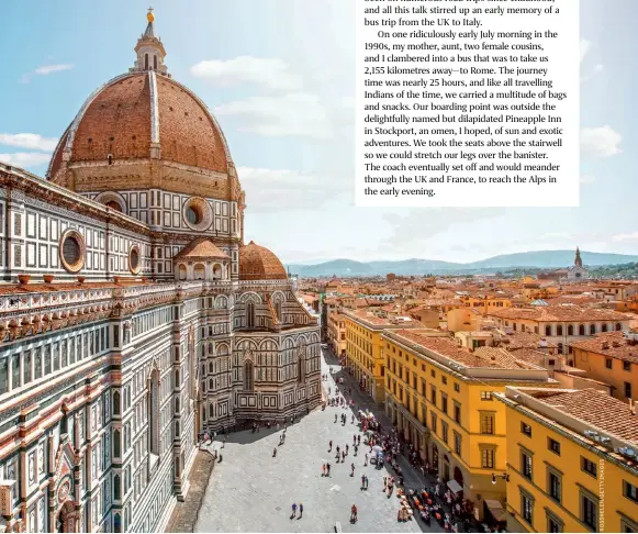  ??  ?? The Cathedral of Santa Maria del Fiore’s dome towers over the old town in Florence.