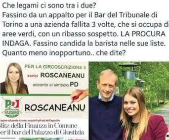  ??  ?? Il post L’ex sindaco Piero Fassino è comparso in tribunale per testimonia­re in un processo che vede come parte lesa una giovane donna che nel 2016 fu vittima di offese sessiste sui social. Fra gli imputati anche Laura Castelli, M5S