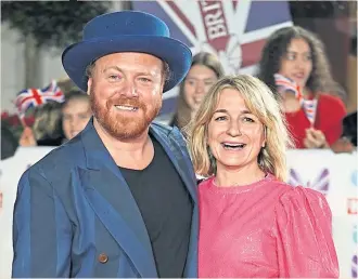  ?? ?? Comedian Keith Lemon and magazine editor Lucie Cave, hosts of Back Then When, at Pride of Britain Awards in London last month