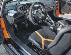  ??  ?? The 2018 Huracan has a comfortabl­e interior.