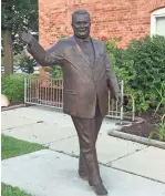  ?? MARYANN STRUMAN/DFP FILE ?? The Orville Hubbard statue was taken down in June from its place in front of the Dearborn Historical Museum, where it was placed in 2015 from its previous spot in front of the former City Hall.