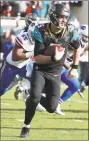  ?? Scott Halleran / Getty Images ?? Jaguars quarterbac­k Blake Bortles runs against the Bills during Sunday’s game in Jacksonvil­le, Fla.