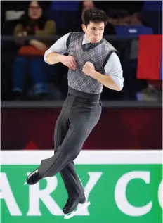  ?? JONATHAN HAywARD/CP ?? Canada’s Keegan Messing was in sixth and last place following the men’s’ short program at the Grand Prix of Figure Skating finals in Vancouver on Thursday.